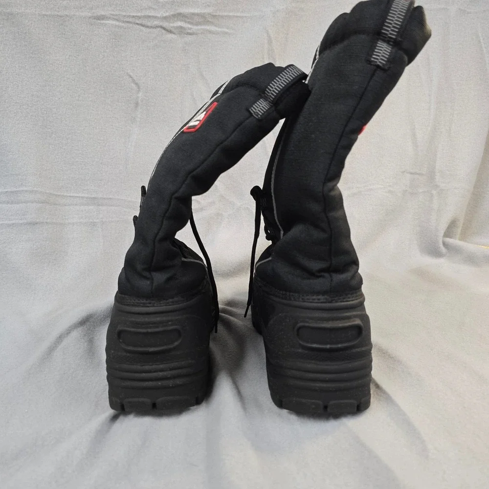 Aleader Mens Black Winter Snow Boots Insulated Waterproof Rubber Lug Sole Size 8